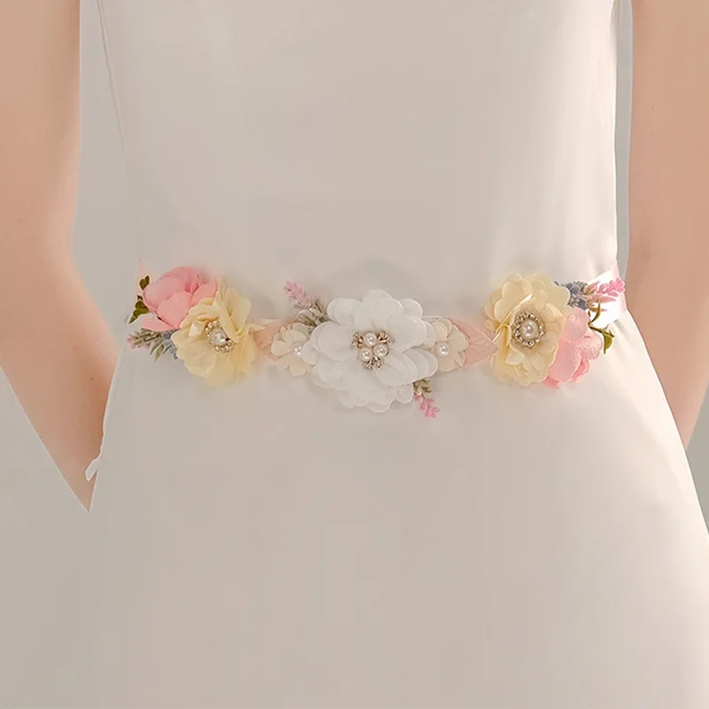 New European and American Wedding Dress Waist Decoration Pink Fabric Flowers Hand-sewn Rhinestones Bride Belt
New European and American Wedding Dress Waist Decoration Pink Fabric Flowers Hand-sewn Rhinestones Bride Belt