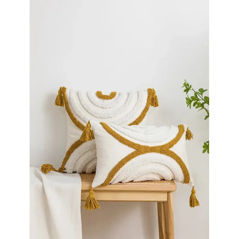 1pc yellow geometric arc pattern cotton sail pillow cover with bohemian style suitable for sofas, living rooms, bedrooms, beds
1pc yellow geometric arc pattern cotton sail pillow cover with bohemian style suitable for sofas, living rooms, bedrooms, beds