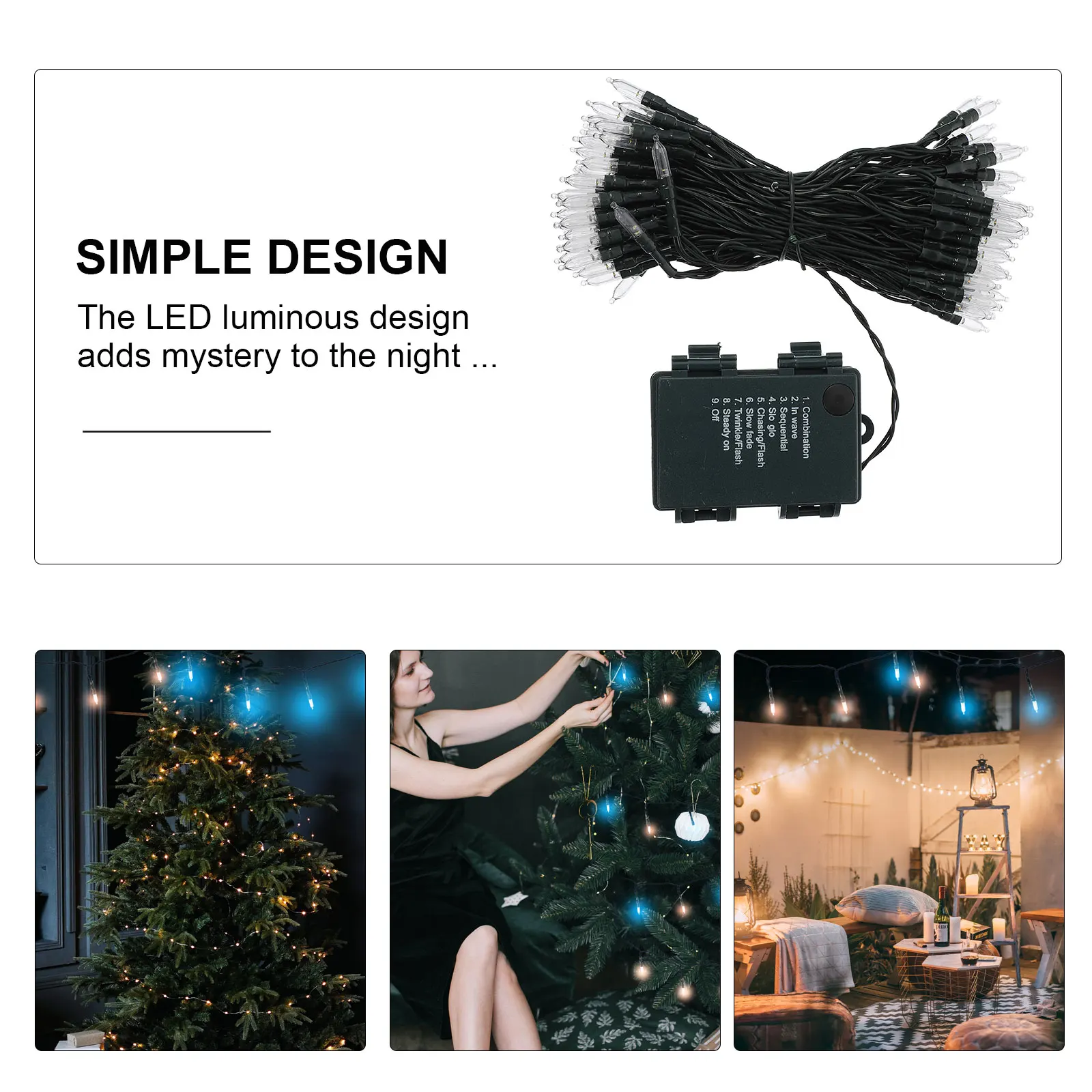 PVC String Lights for Christmas Tree Decorations Outdoor Party Hanging Lamp 20 LED Operated Holiday Lighting
PVC String Lights for Christmas Tree Decorations Outdoor Party Hanging Lamp 20 LED Operated Holiday Lighting