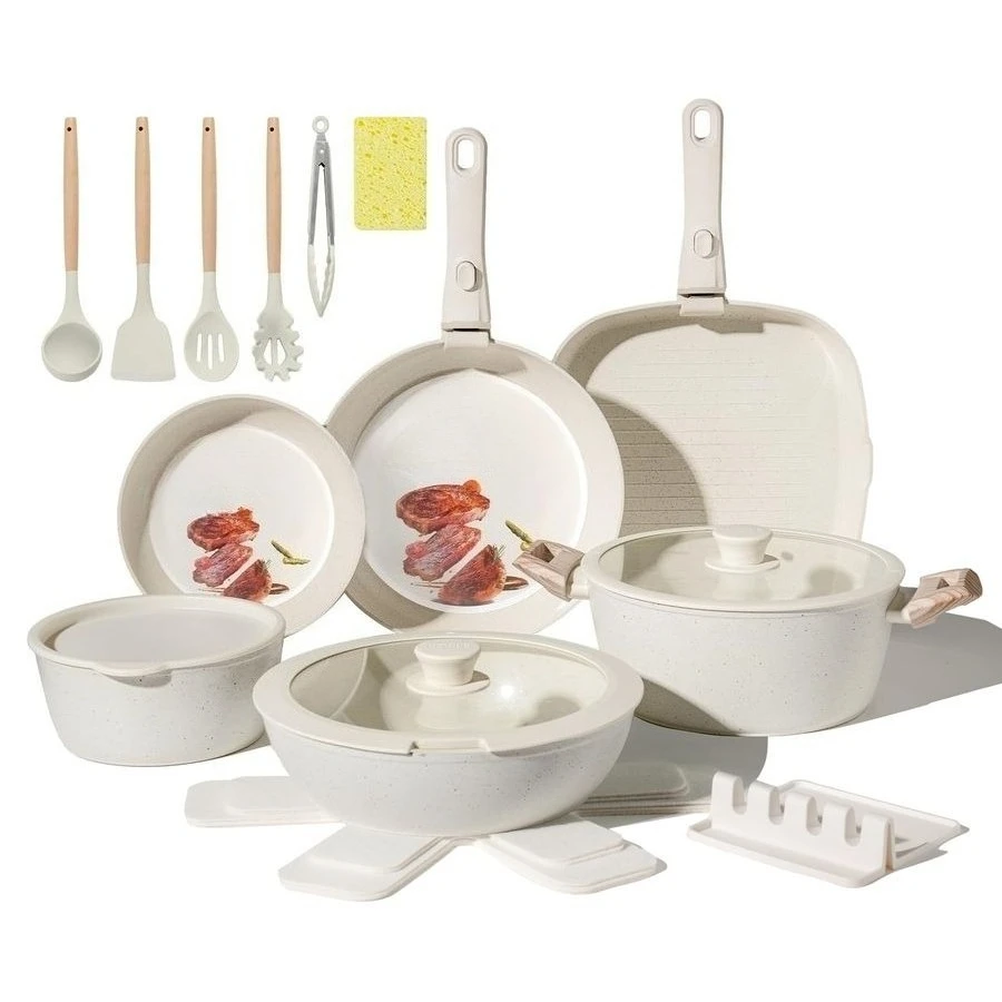 Ceramic Cookware Set Non Stick Pots and Pans Set Non Toxic with Detachable Handle Induction Kitchen Cookware Set Space Saving, O
Ceramic Cookware Set Non Stick Pots and Pans Set Non Toxic with Detachable Handle Induction Kitchen Cookware Set Space Saving, O