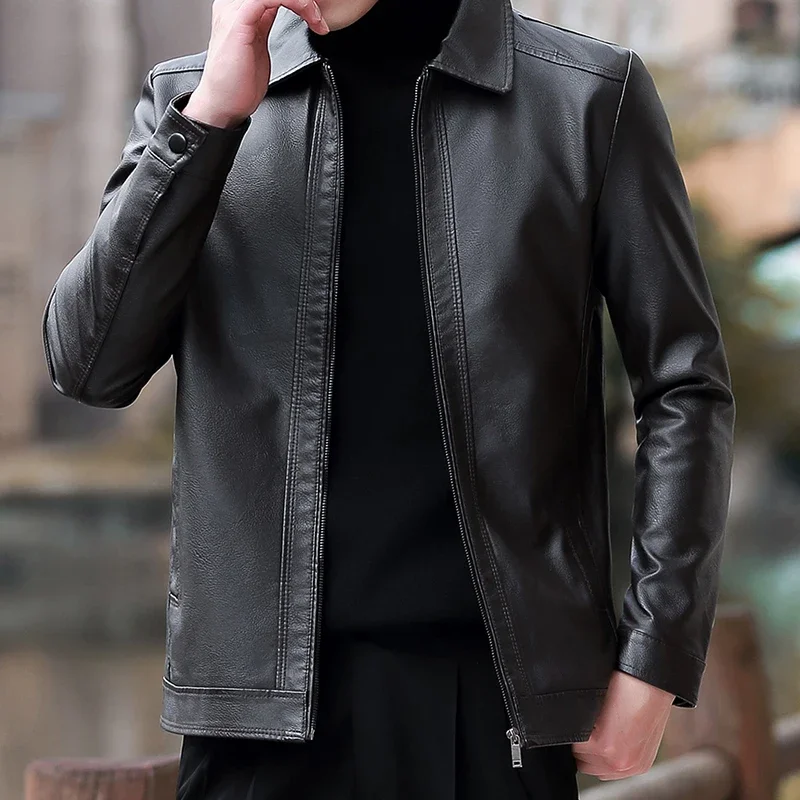 Leather Jacket Men's Slim Suit Motorcycle Fashion Leather Jacket Streetwear Biker Coat Slim Fit spring Autumn Leather Work Coats
Leather Jacket Men's Slim Suit Motorcycle Fashion Leather Jacket Streetwear Biker Coat Slim Fit spring Autumn Leather Work Coats