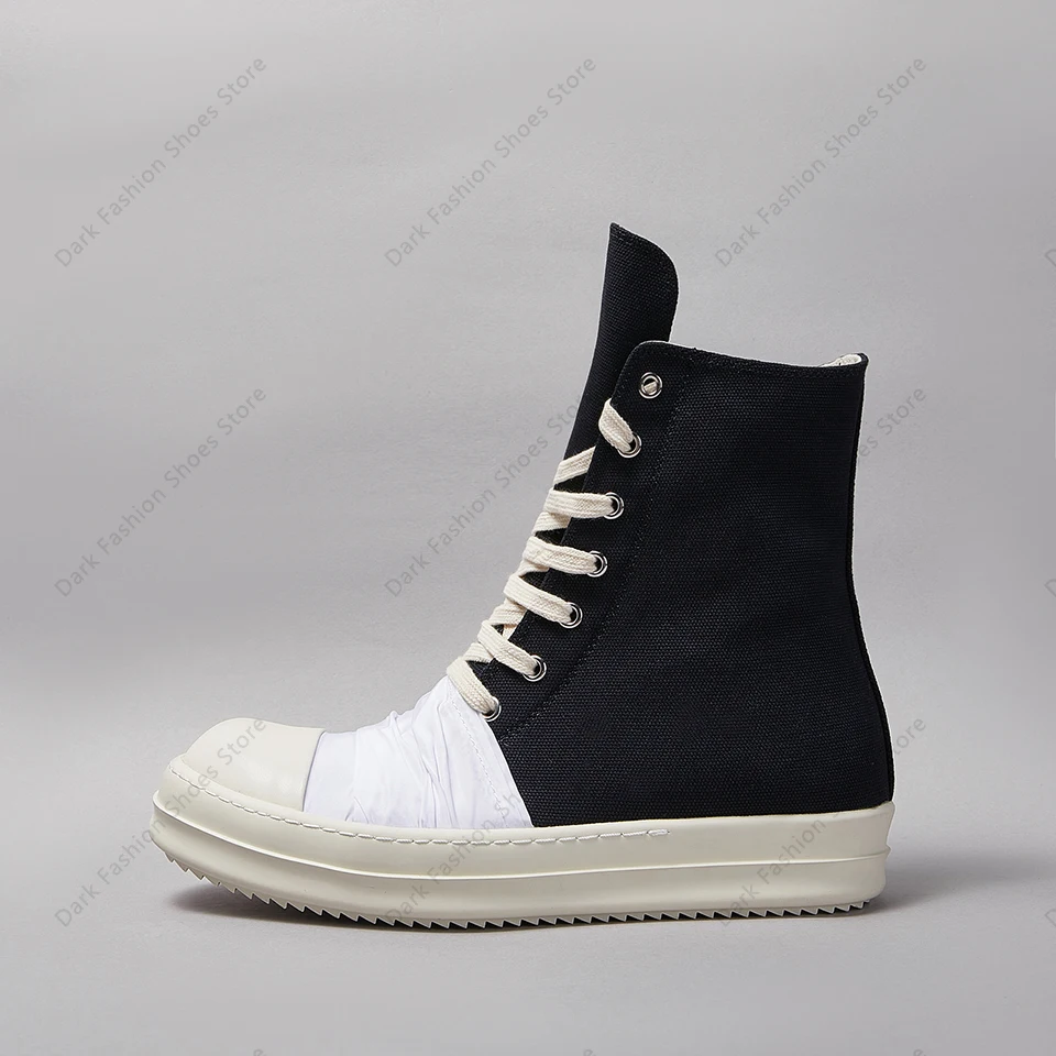 Brand Men Shoe Casual High Top Women Sneakers Black White Mask Pleated Ankle Boot Ro Zip Thick-sole Canvas Flat Lace Up Trainers
Brand Men Shoe Casual High Top Women Sneakers Black White Mask Pleated Ankle Boot Ro Zip Thick-sole Canvas Flat Lace Up Trainers