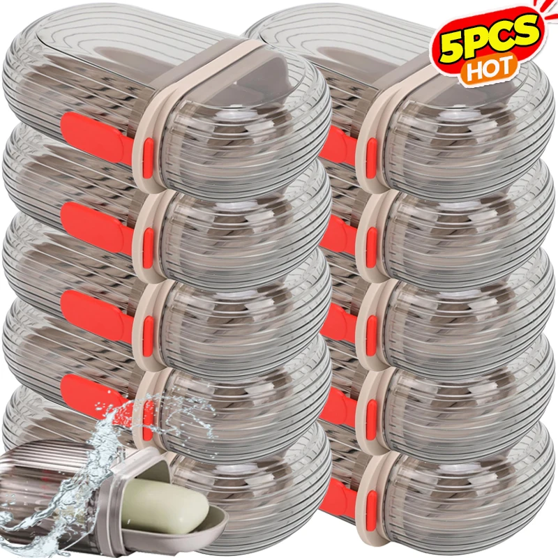 1/5PCS Bathroom Soap Tray Household Portable Drain Tray Bathroom Transparent Soap Box with Lid Camping Traveling Storage Tools
1/5PCS Bathroom Soap Tray Household Portable Drain Tray Bathroom Transparent Soap Box with Lid Camping Traveling Storage Tools