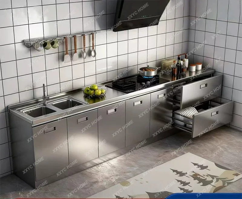 304 stainless steel integral cabinet extra thick kitchen cabinet integrated household stove cabinet
304 stainless steel integral cabinet extra thick kitchen cabinet integrated household stove cabinet