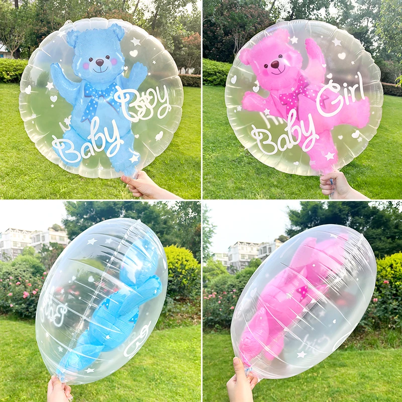 4D Transparent Blue/Pink Bear Bubble Ball Gender Reveal Baby Girl/Boy Foil Balloon Baby Shower Kids 1st Birthday Party DIY Decor
4D Transparent Blue/Pink Bear Bubble Ball Gender Reveal Baby Girl/Boy Foil Balloon Baby Shower Kids 1st Birthday Party DIY Decor