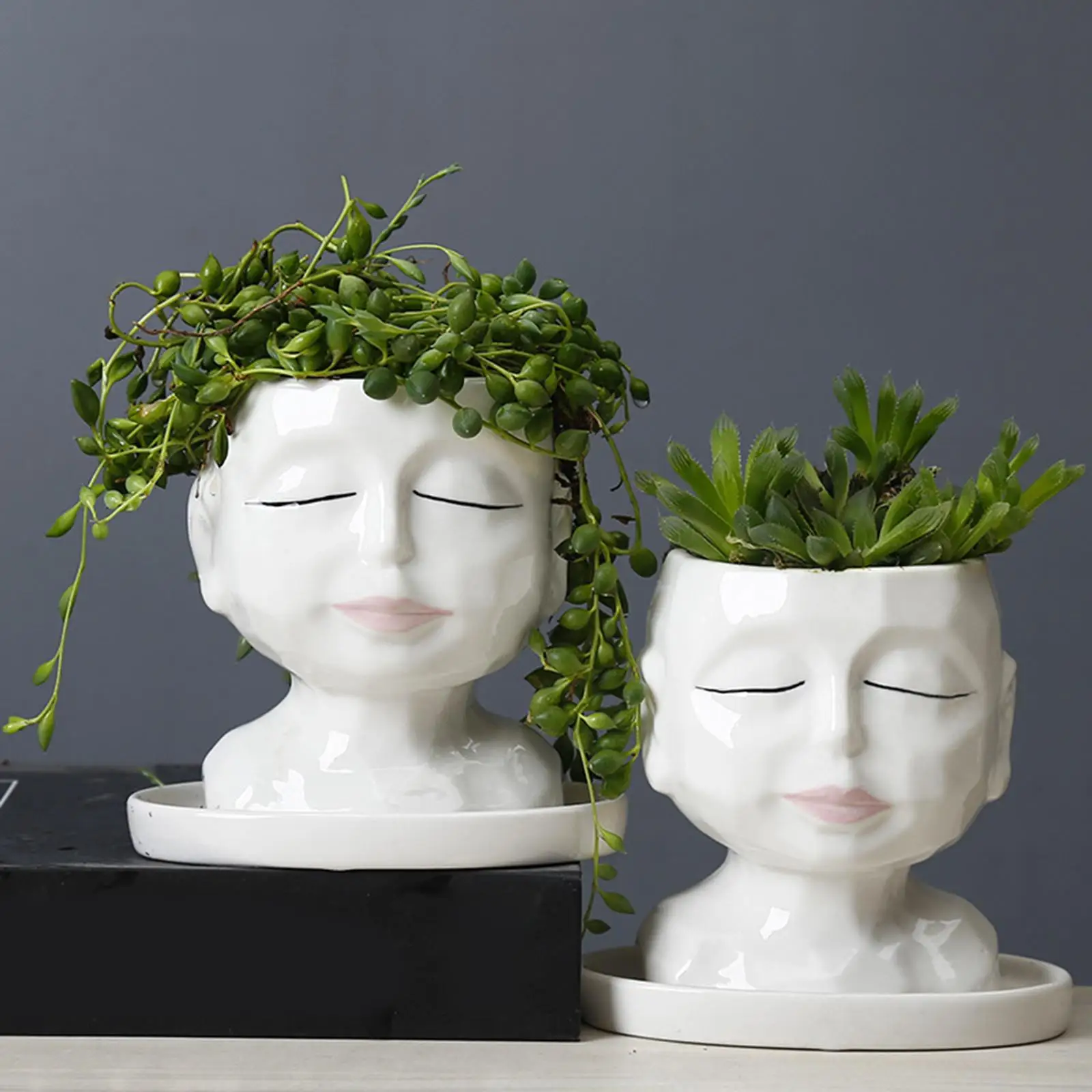 Ceramic Head Flower Planter Plant Pot Flowerpot Ornament Decoration
Ceramic Head Flower Planter Plant Pot Flowerpot Ornament Decoration