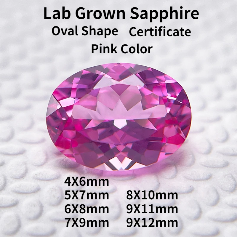 Lab Grown Sapphire Pink Color Oval Shape Charms Gemstones Beads for Diy Jewelry Making Material Selectable AGL Certificate
Lab Grown Sapphire Pink Color Oval Shape Charms Gemstones Beads for Diy Jewelry Making Material Selectable AGL Certificate