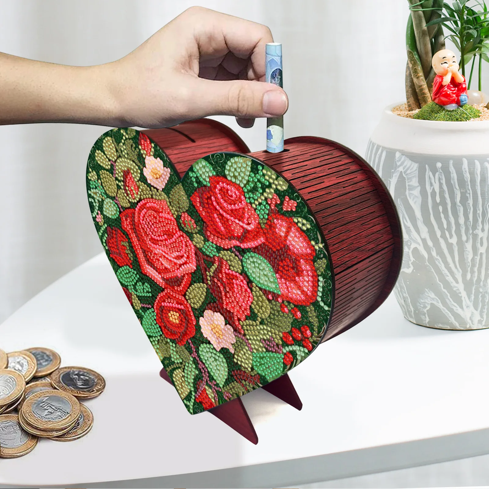 Новинка! Деревянная шкатулка-копилка в форме сердца для алмазной вышивки DIY, двусторонняя, с полной выкладкой стразами, блестящий дизайн, для домашнего декора
Новинка! Деревянная шкатулка-копилка в форме сердца для алмазной вышивки DIY, двусторонняя, с полной выкладкой стразами, блестящий дизайн, для домашнего декора