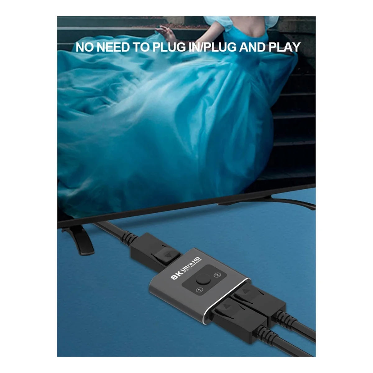 HD 8K 60Hz Bi-Direction Switch 1 in 2 Out HDMI-Compatible Splitter Video Distributor Splitter Dual Display for Laptop PC&A47Q
HD 8K 60Hz Bi-Direction Switch 1 in 2 Out HDMI-Compatible Splitter Video Distributor Splitter Dual Display for Laptop PC&A47Q