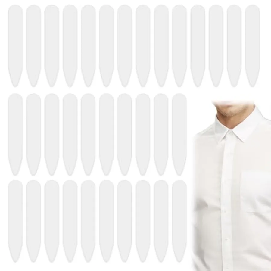 60Pcs 2.2" Collar Stays for Men's Dress Shirts, Plastic Collar Stays Dress Shirt Collar Inserts, Waterproof Invisible Shirt Col
60Pcs 2.2" Collar Stays for Men's Dress Shirts, Plastic Collar Stays Dress Shirt Collar Inserts, Waterproof Invisible Shirt Col