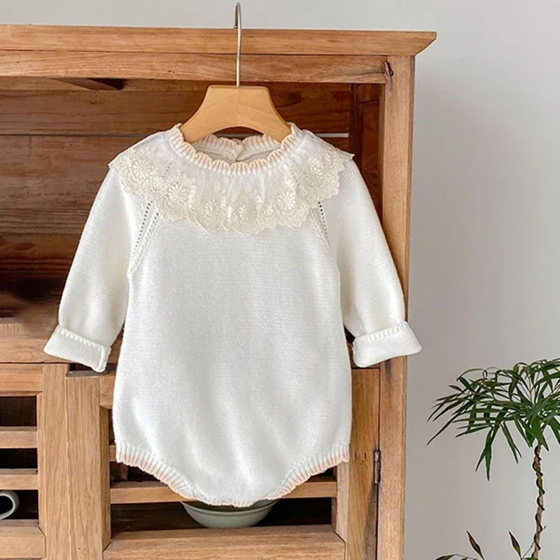 Вязаное боди для маленьких девочек 0-24 месяцев, осенние комбинезоны для маленьких девочек, хлопковые вязаные комбинезоны с кружевным воротником, наряды принцессы для маленьких девочек
Вязаное боди для маленьких девочек 0-24 месяцев, осенние комбинезоны для маленьких девочек, хлопковые вязаные комбинезоны с кружевным воротником, наряды принцессы для маленьких девочек 