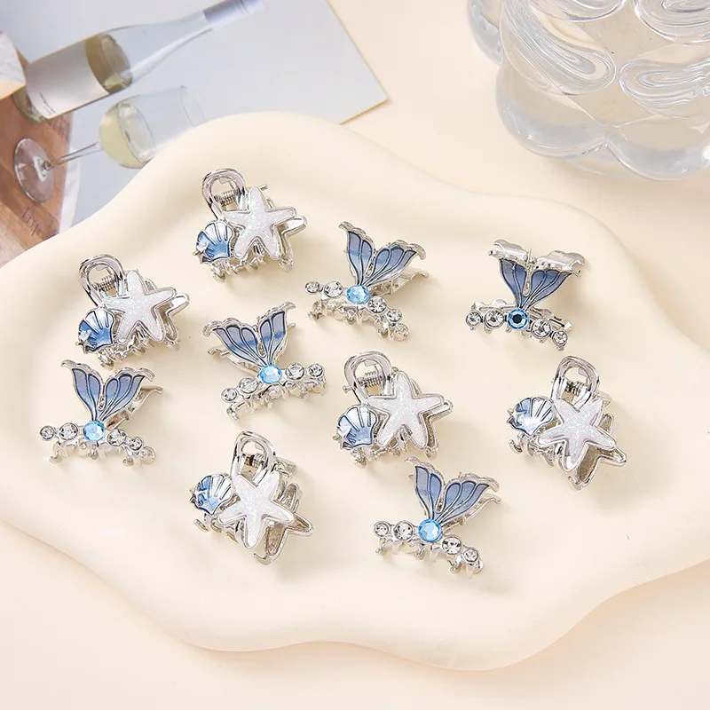Elegant Blue Starfish Shell Hair Clip Ocean Pearl Small Side Clip Premium Shark Clip Hairpin
Elegant Blue Starfish Shell Hair Clip Ocean Pearl Small Side Clip Premium Shark Clip Hairpin