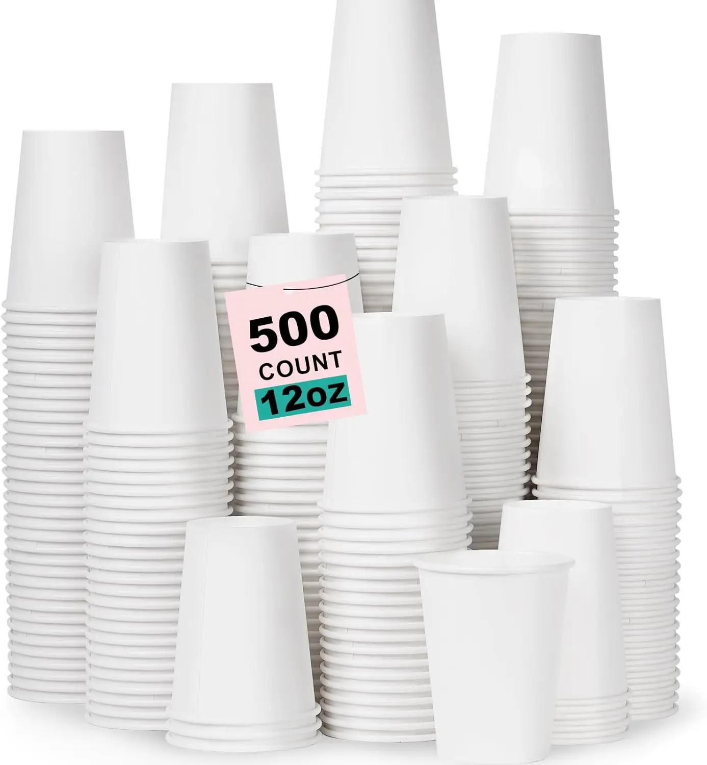 12 oz Disposable Coffee Cups 500 Pack, Bulk White Paper Cups for Hot Tea & Cold Drinks
12 oz Disposable Coffee Cups 500 Pack, Bulk White Paper Cups for Hot Tea & Cold Drinks