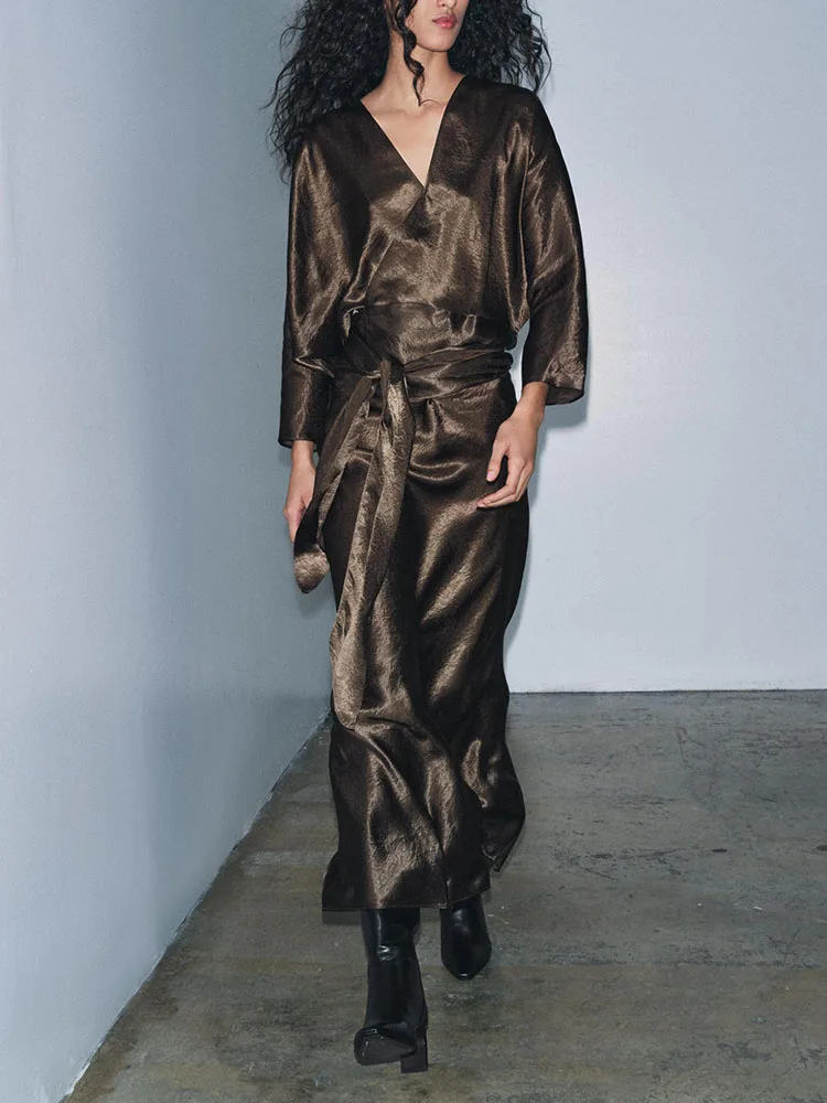 Faionable Sweet Sexy Silk Satin Double-Breasted Dr New Arrival Winter 2025 Long Sve Midi Evening Gown for Women
Faionable Sweet Sexy Silk Satin Double-Breasted Dr New Arrival Winter 2025 Long Sve Midi Evening Gown for Women