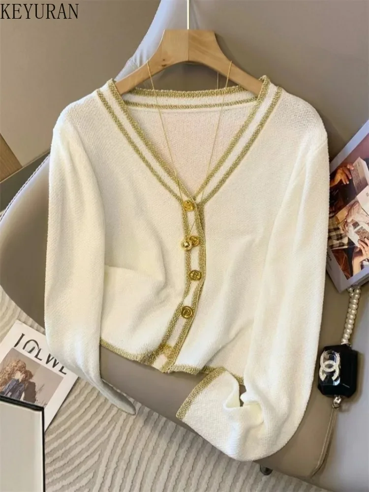 New Autumn Winter Contrast Color Knitted Cardigan Women Korean V-Neck Long Sleeve Single Breasted Sweater Coat Casual Loose Tops
New Autumn Winter Contrast Color Knitted Cardigan Women Korean V-Neck Long Sleeve Single Breasted Sweater Coat Casual Loose Tops