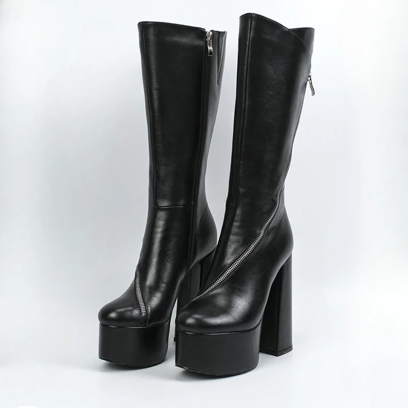 Zipper Decoration Autumn Winter Knee Length Women's Boots 2023 New Sexy Fashion Black Thick Heel Waterproof Platform Long Boots
Zipper Decoration Autumn Winter Knee Length Women's Boots 2023 New Sexy Fashion Black Thick Heel Waterproof Platform Long Boots