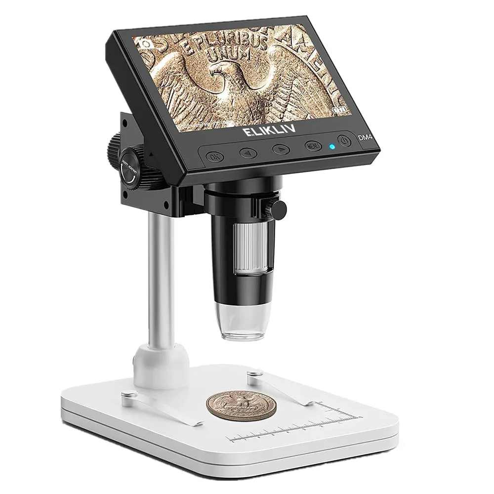 EDM4 4.3Inch LCD Digital Coin Microscope 1000x Coin Magnifier with 8 Adjustable LED Lights, PC View Compatible for Windows
EDM4 4.3Inch LCD Digital Coin Microscope 1000x Coin Magnifier with 8 Adjustable LED Lights, PC View Compatible for Windows