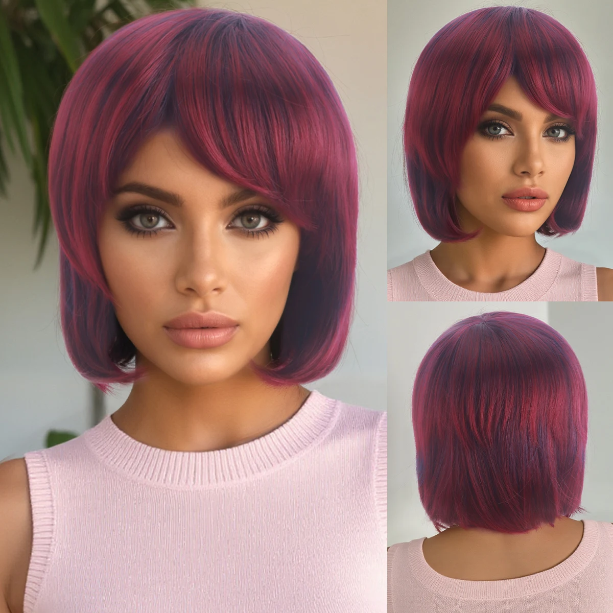 Synthetic 10-Inch Mixed Color Synthetic Fiber Women's Wig, Soft Gloss Heat Resistant Glue Free Wear, High Temperature Silk Wig
Synthetic 10-Inch Mixed Color Synthetic Fiber Women's Wig, Soft Gloss Heat Resistant Glue Free Wear, High Temperature Silk Wig