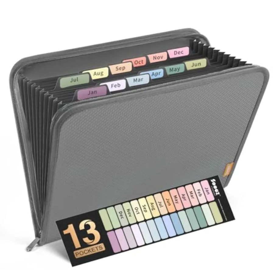 Accordion File Organizer, Zipper Expanding File Folder Organizer, Reinforced Plastic Accordion Folder, A4 Letter Size, Portable
Accordion File Organizer, Zipper Expanding File Folder Organizer, Reinforced Plastic Accordion Folder, A4 Letter Size, Portable