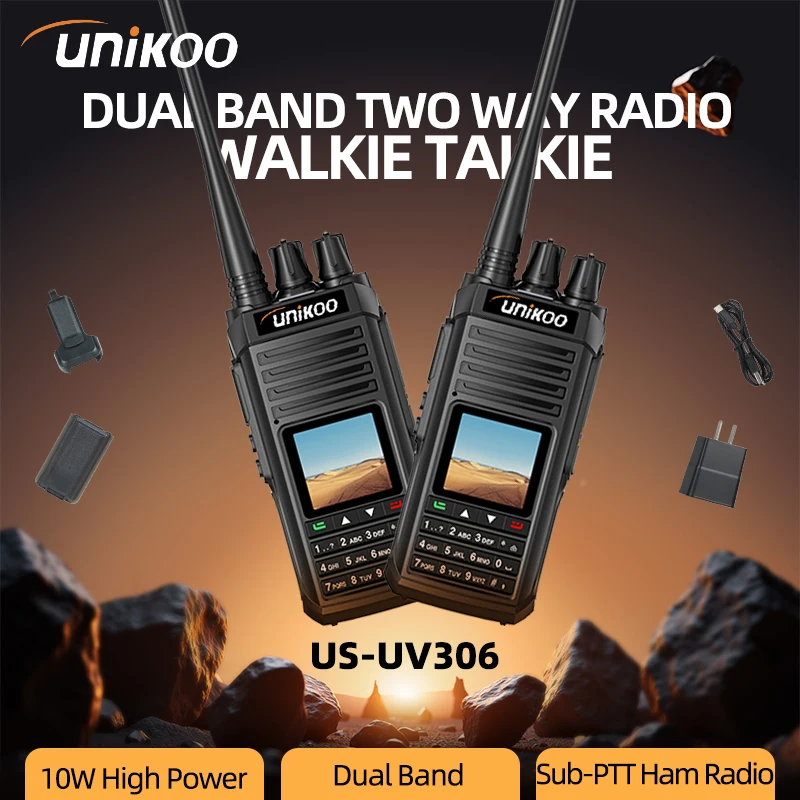 UNIKOO US-UV306 10W Walkie Talkie Tyep C Charge Air Band UHF VHF Multi-band Wireless Frequency Two Way CB Radio Transceivers
UNIKOO US-UV306 10W Walkie Talkie Tyep C Charge Air Band UHF VHF Multi-band Wireless Frequency Two Way CB Radio Transceivers