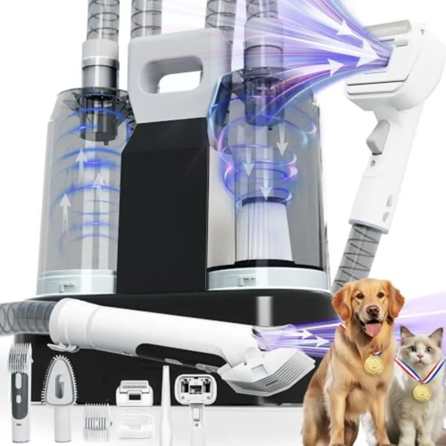 Dog Grooming Vacuum Dryer Kit 2.1L Double Dust Cup 10000pa Dogs Vacuums for Shedding Grooming 6 in 1 Grooming Tools Cleaning Lo
Dog Grooming Vacuum Dryer Kit 2.1L Double Dust Cup 10000pa Dogs Vacuums for Shedding Grooming 6 in 1 Grooming Tools Cleaning Lo