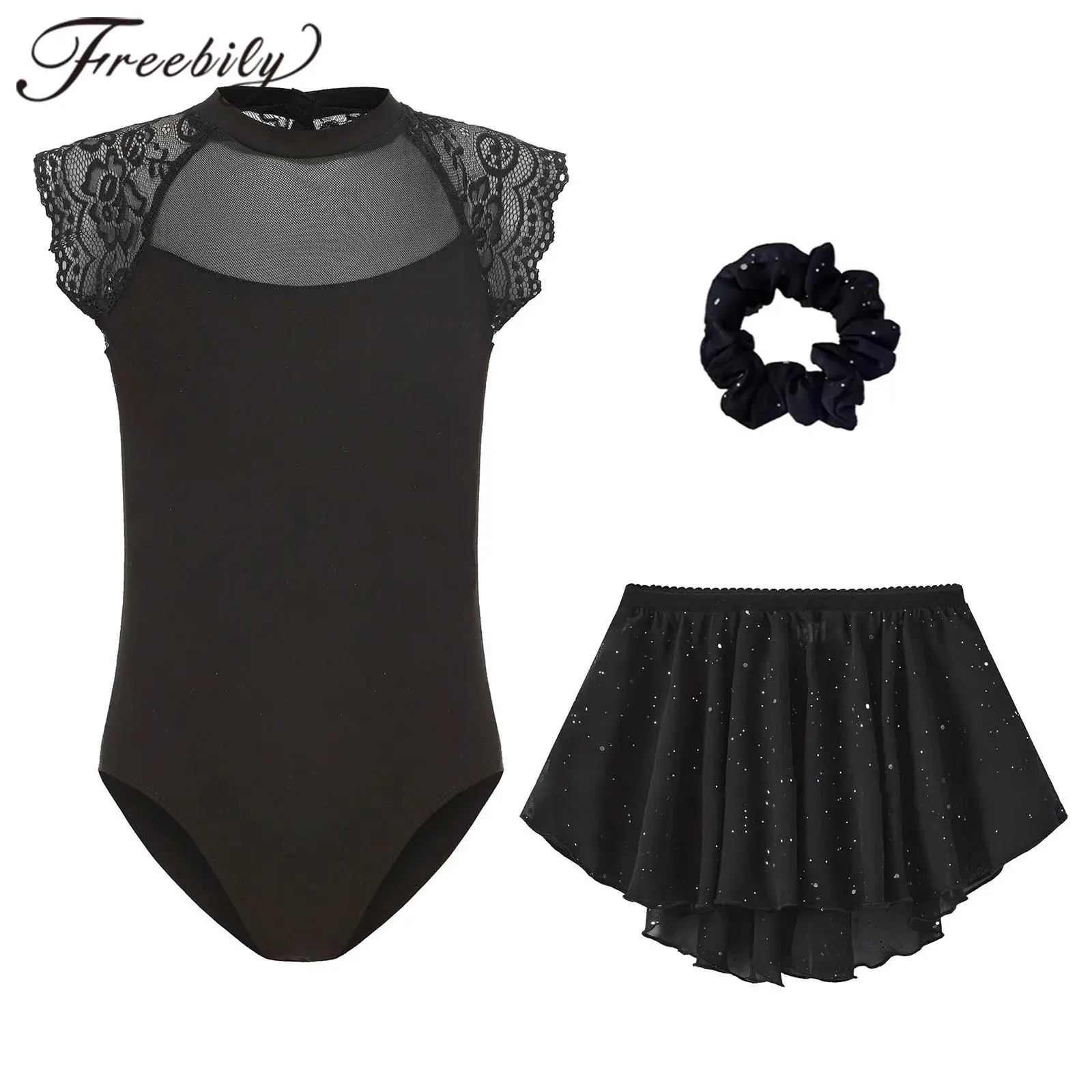 Dancewear Sets Kids Girls Ballet Dance Outfit Children's Lace Mesh Patchwork Artistic Gymnastics Leotard with Sequined Skirt
Dancewear Sets Kids Girls Ballet Dance Outfit Children's Lace Mesh Patchwork Artistic Gymnastics Leotard with Sequined Skirt