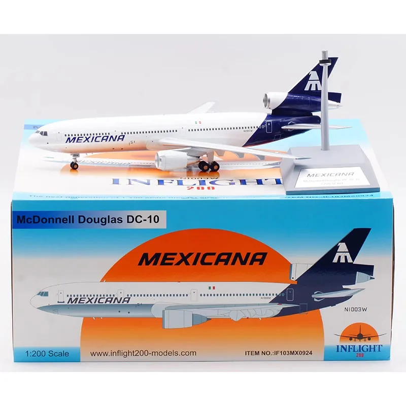 IF103MX0924 Коллекционный самолет из сплава в подарок, INFLIGHT 1:200 Mexicana McDonnell Douglas DC-10-15, литая под давлением модель самолета N1003W
IF103MX0924 Коллекционный самолет из сплава в подарок, INFLIGHT 1:200 Mexicana McDonnell Douglas DC-10-15, литая под давлением модель самолета N1003W