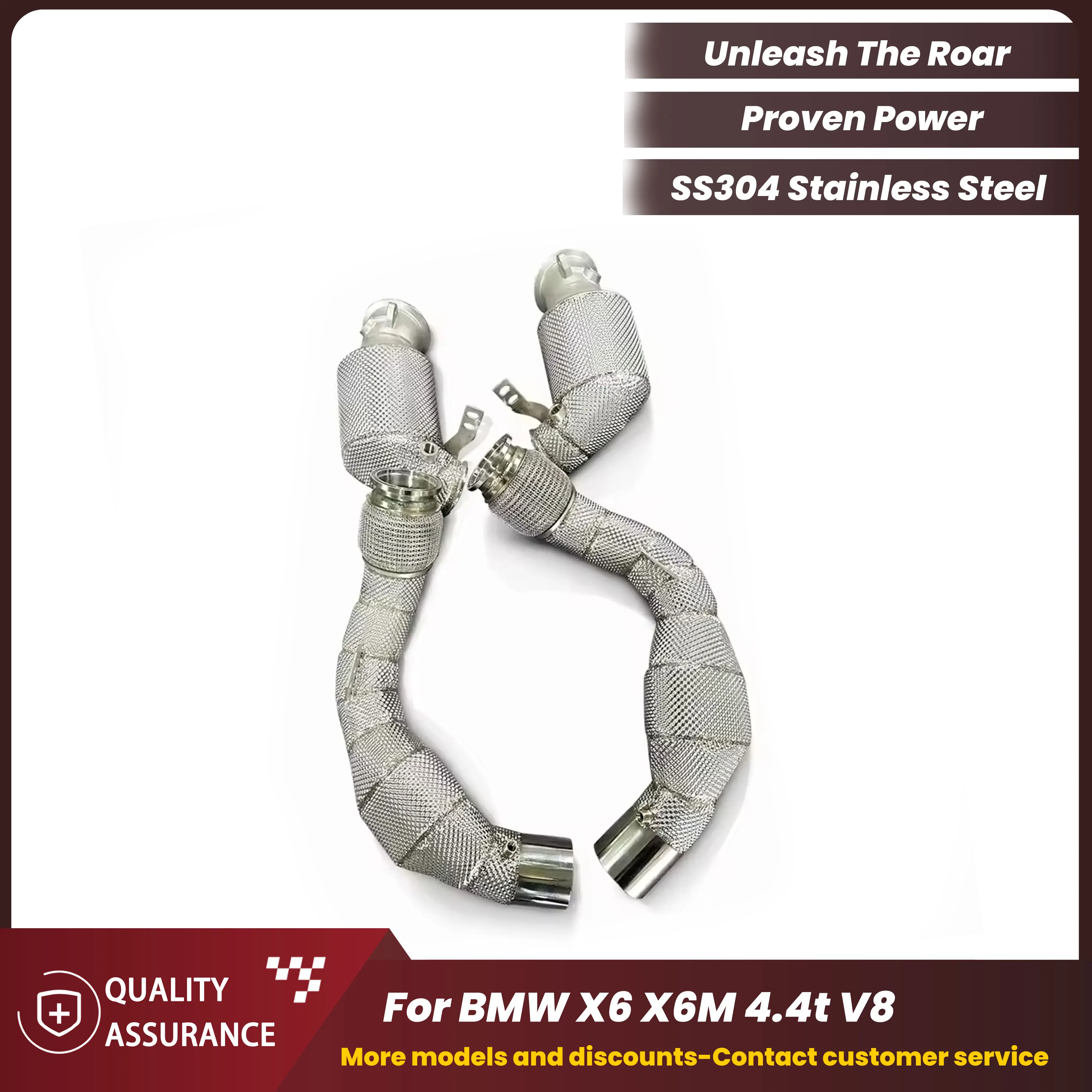 ECCF SUS304 Stainless Steel Performance Downpipe with Heat Shield for BMW X6 X6M 4.4T V8 2019-2023
ECCF SUS304 Stainless Steel Performance Downpipe with Heat Shield for BMW X6 X6M 4.4T V8 2019-2023