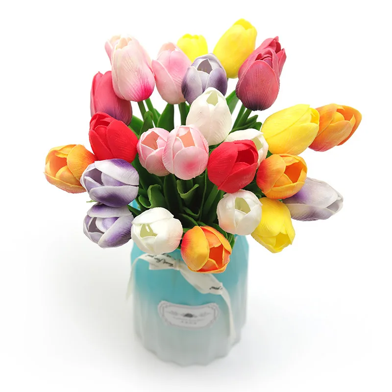 Simulation PU mini tulip artificial flower wedding bouquet home feel moisturizing tulip wholesale
Simulation PU mini tulip artificial flower wedding bouquet home feel moisturizing tulip wholesale