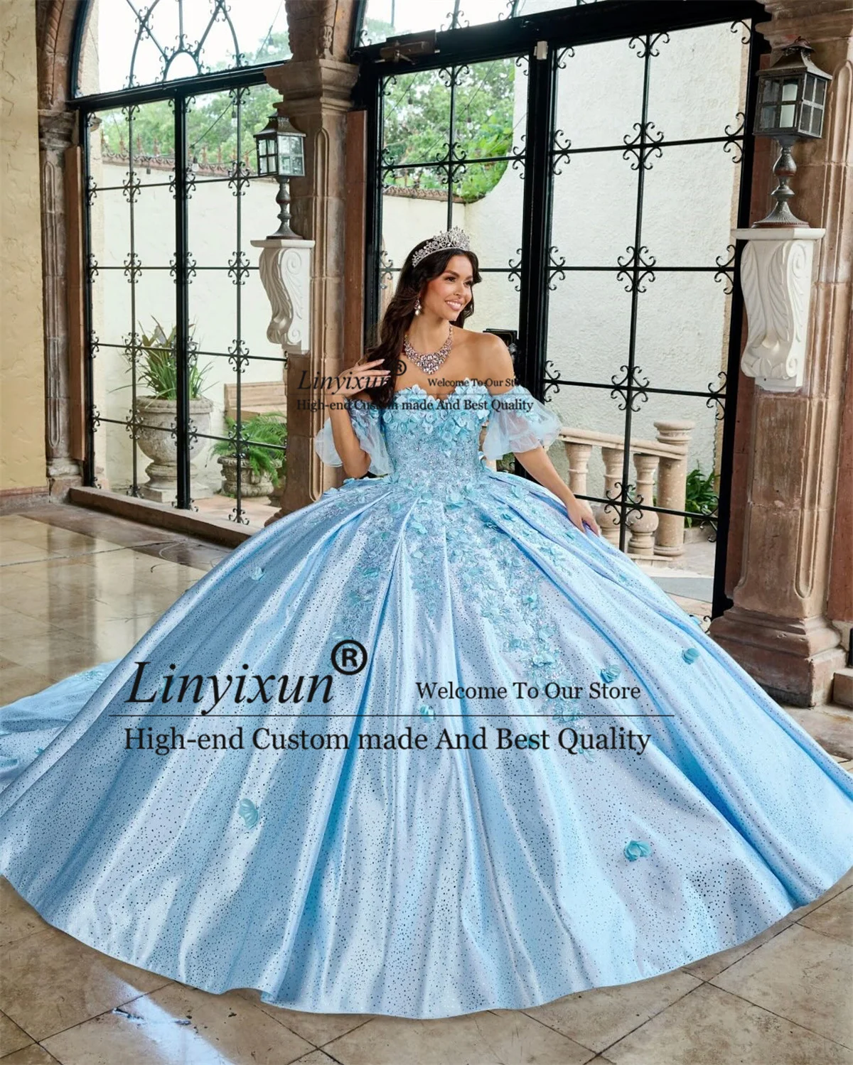 Mexican 3D Floars Quinceanera Dresses With Applique Lace Customized Off Shoulder Sweet 16 Gown Ball Gown Vestidos De 15 Anos
Mexican 3D Floars Quinceanera Dresses With Applique Lace Customized Off Shoulder Sweet 16 Gown Ball Gown Vestidos De 15 Anos