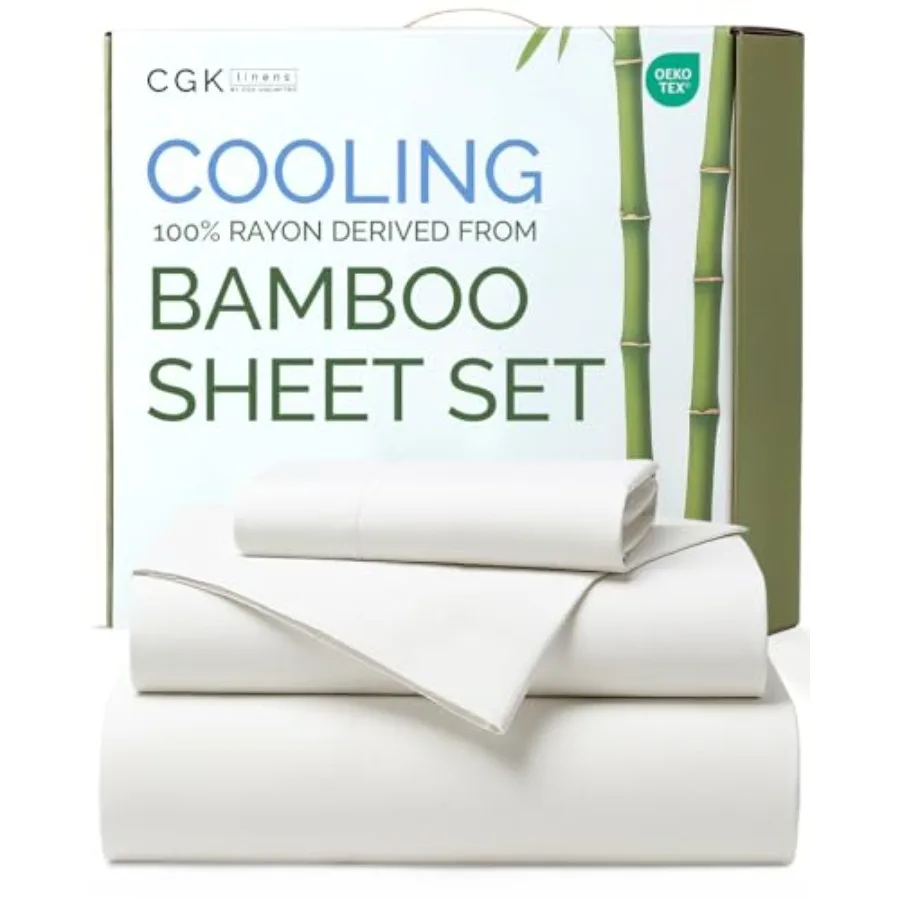 100% Rayon Derived From Bamboo - Bamboo Sheets Size - Cooling Sheets for - Soft Breathable and Hotel Luxury Bedding - 1 Flat an
100% Rayon Derived From Bamboo - Bamboo Sheets Size - Cooling Sheets for - Soft Breathable and Hotel Luxury Bedding - 1 Flat an