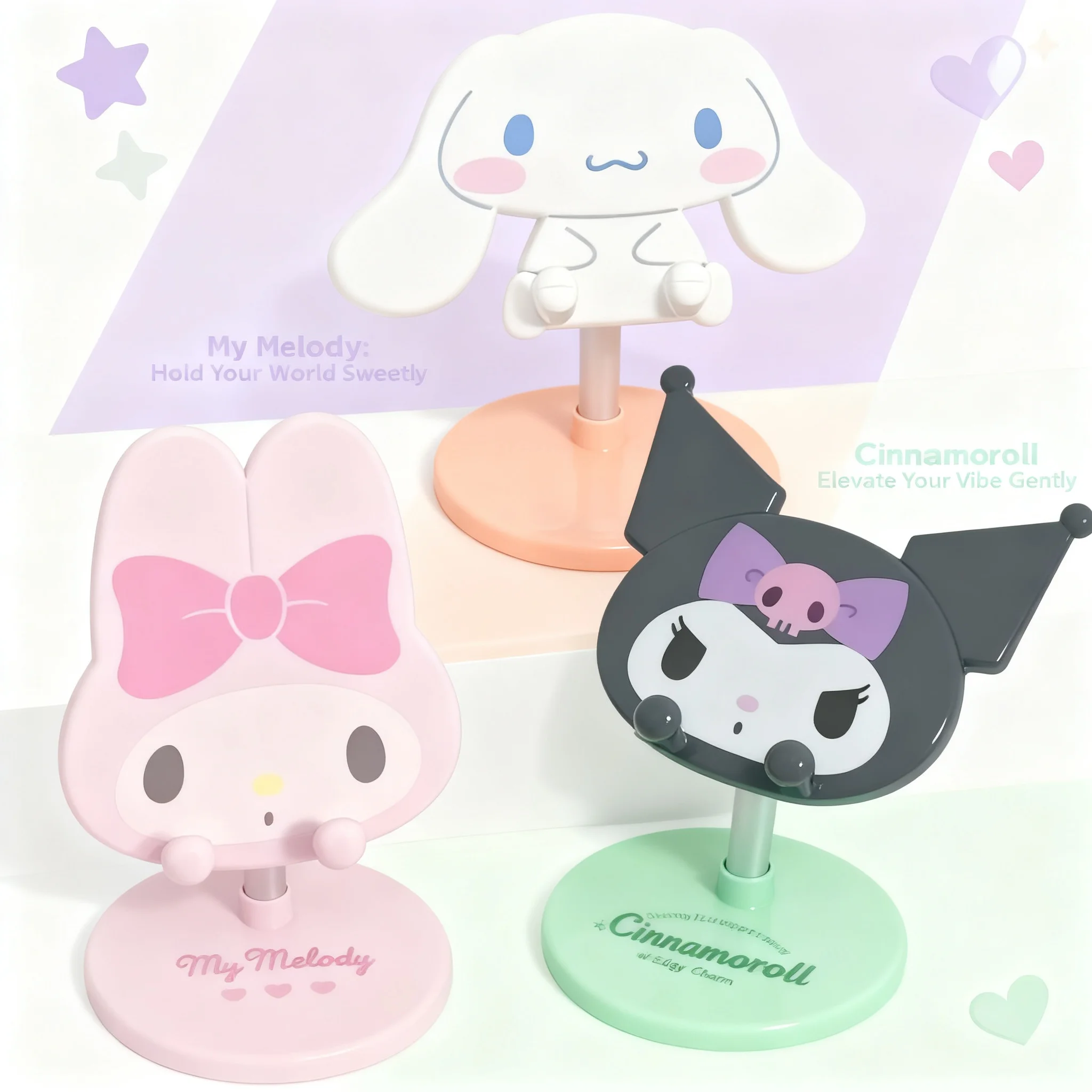 Sanrio Foldable Phone Stand Melody Kuromi Portable Anti Slip Base Soft Silicone Compatible with All Smartphones Tablets Gift
Sanrio Foldable Phone Stand Melody Kuromi Portable Anti Slip Base Soft Silicone Compatible with All Smartphones Tablets Gift