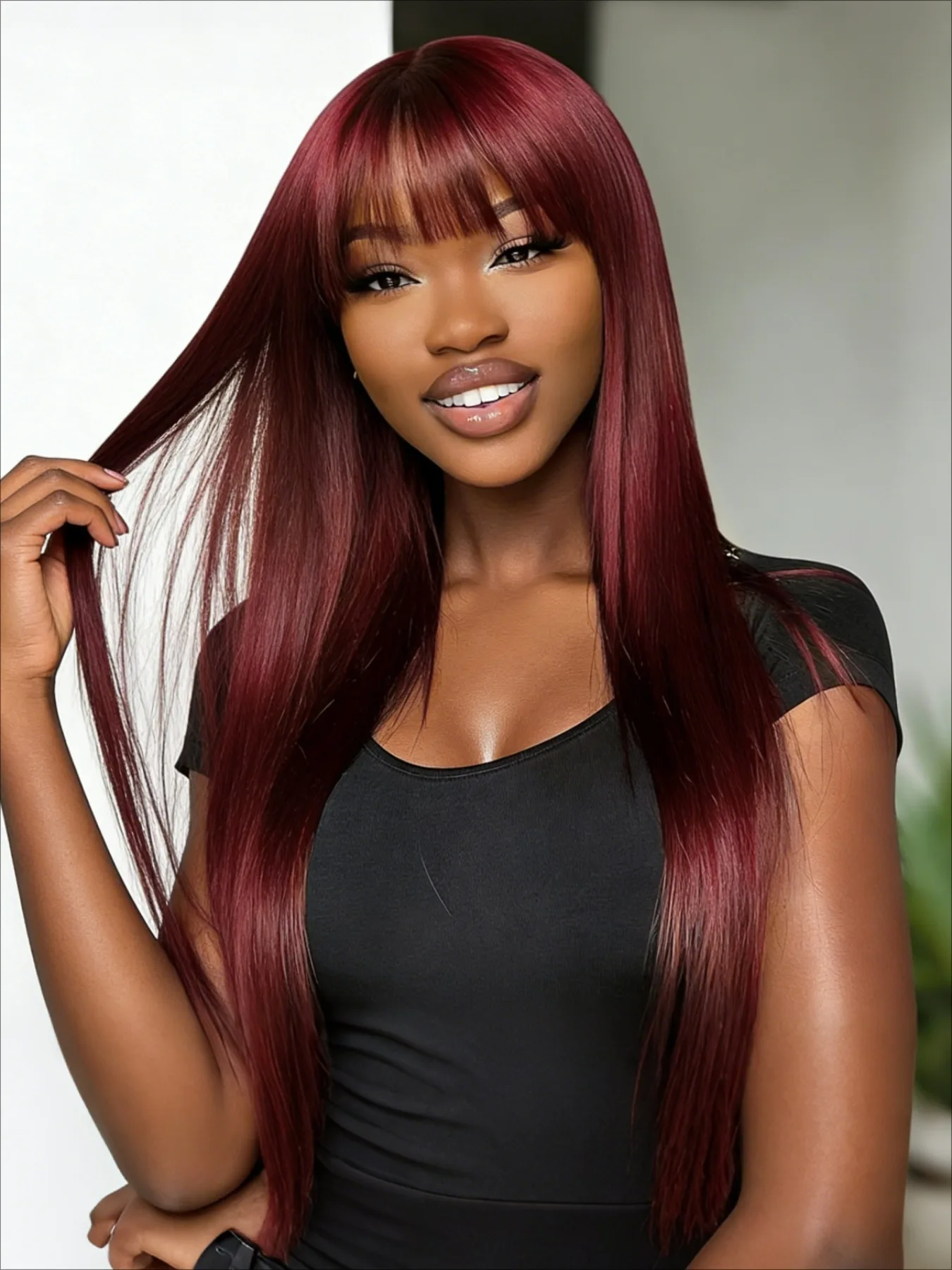 Gorgeous 24 Inch Long Synthetic Wig With Bangs Vibrant 99J Red Color Silky Soft Smooth Texture Natural Looking Full Volume Heat
Gorgeous 24 Inch Long Synthetic Wig With Bangs Vibrant 99J Red Color Silky Soft Smooth Texture Natural Looking Full Volume Heat