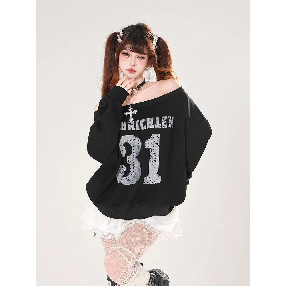 Autumn Korean Street Style Y2K Sports Pullover Women's One-shoulder Letter American Retro Loose Hoodie Without Hat Top
Autumn Korean Street Style Y2K Sports Pullover Women's One-shoulder Letter American Retro Loose Hoodie Without Hat Top