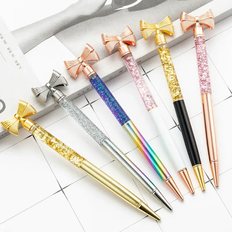 12PCS Gold Powder Oil Bow Metal Ballpoint Pen Stationery Novelty Pens for Writing
12PCS Gold Powder Oil Bow Metal Ballpoint Pen Stationery Novelty Pens for Writing
