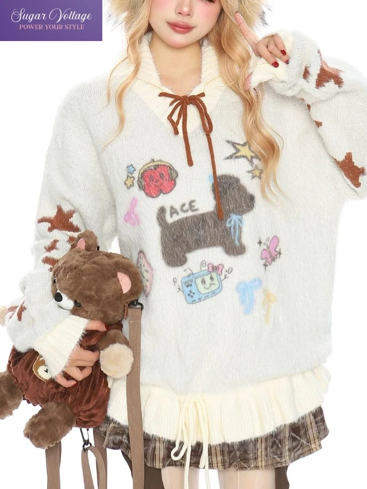 Японский жаккардовый свитер Kawaii Puppy, женский осенне-зимний вязаный пуловер, свободный крой с длинным рукавом, Y2K, винтажный милый повседневный топ, тренд
Японский жаккардовый свитер Kawaii Puppy, женский осенне-зимний вязаный пуловер, свободный крой с длинным рукавом, Y2K, винтажный милый повседневный топ, тренд