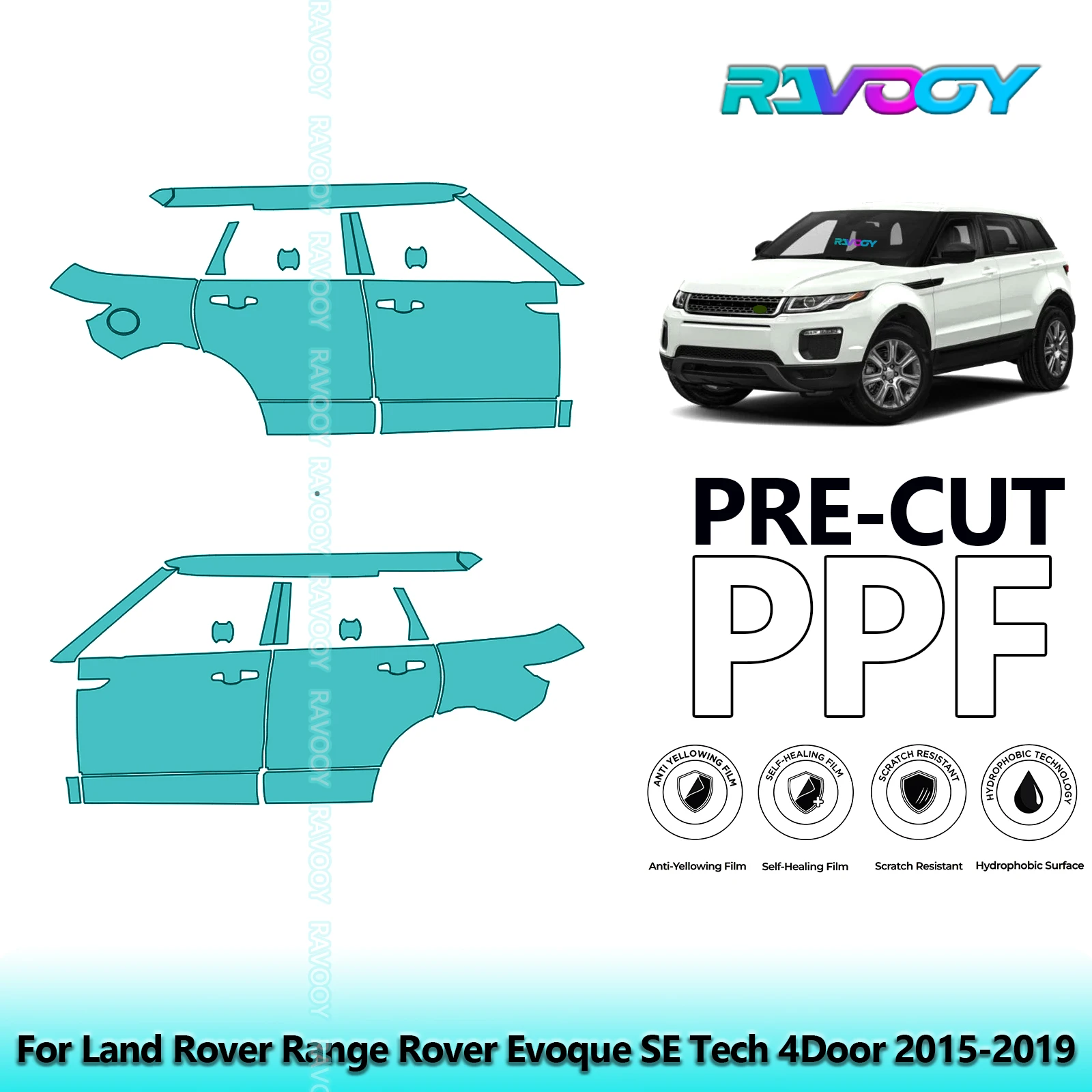 For Land Rover Range Rover Evoque SE Tech 4Door 2015-2019 8.5mil Pre-Cut PPF Door & A/B Pillar Kit TPU Paint Protection Film Set
For Land Rover Range Rover Evoque SE Tech 4Door 2015-2019 8.5mil Pre-Cut PPF Door & A/B Pillar Kit TPU Paint Protection Film Set