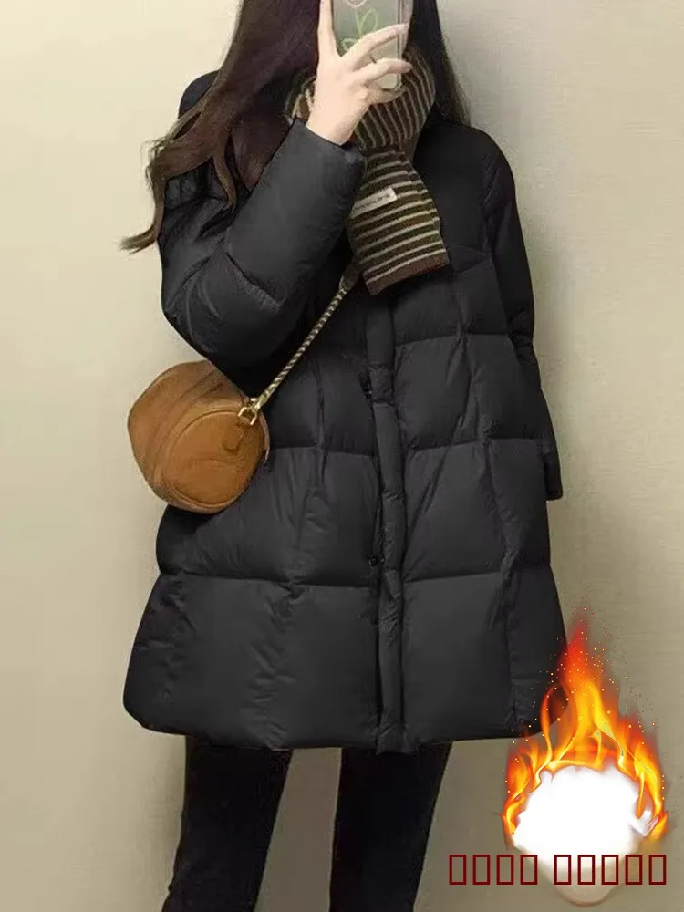 Thiened down Cotton Jaet Women's Sle 2026 Winter New Mid-Length Stand Collar Faionable Warm Cotton Coat Outerwear
Thiened down Cotton Jaet Women's Sle 2026 Winter New Mid-Length Stand Collar Faionable Warm Cotton Coat Outerwear
