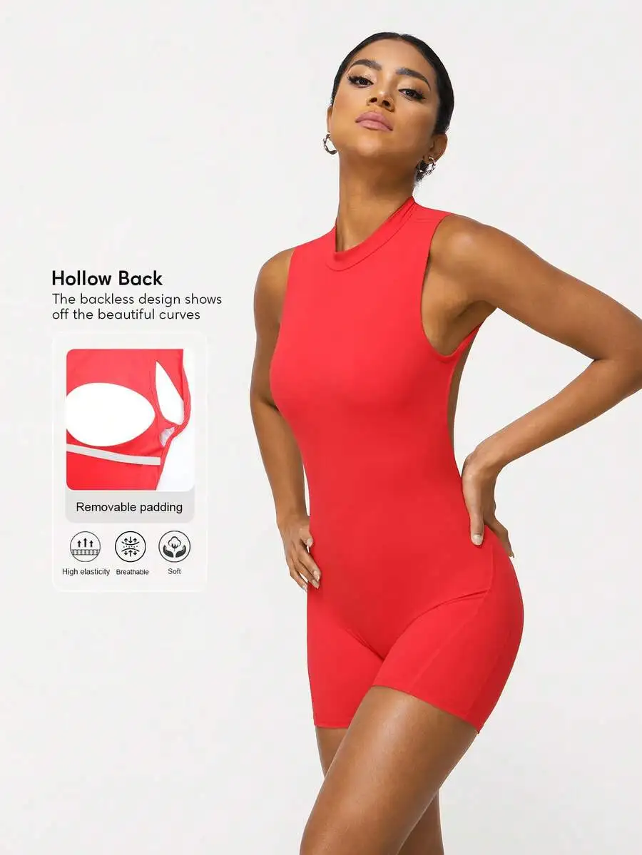 Womens Backless Sleeveless Jumpsuit With Removable Pads Fitness Shapewear Yoga Bodysuit
Womens Backless Sleeveless Jumpsuit With Removable Pads Fitness Shapewear Yoga Bodysuit