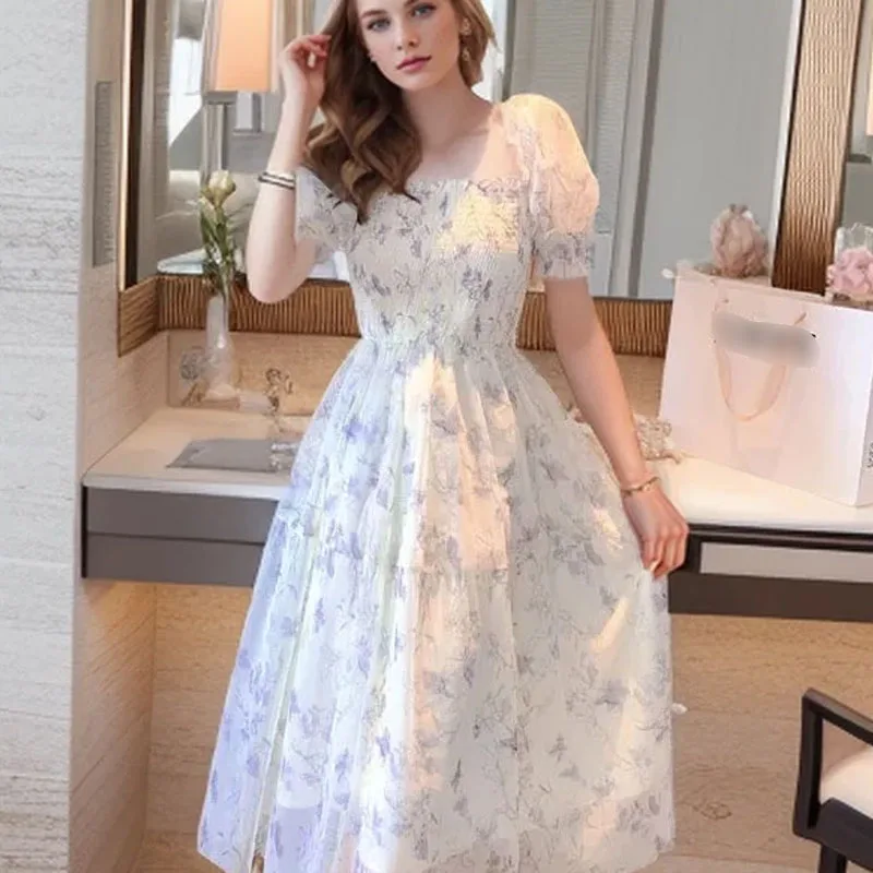 New Casual Floral Print Party Dress Elegant Sweet Short Sleeve Chiffon Long Dress Summer Clothing Holiday Vestidos 20044
New Casual Floral Print Party Dress Elegant Sweet Short Sleeve Chiffon Long Dress Summer Clothing Holiday Vestidos 20044