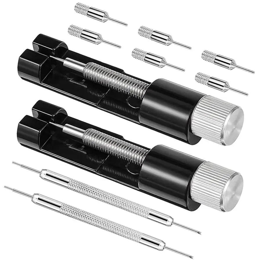 Набор для снятия звеньев браслета часов, инструмент для ремонта часов, для регулировки и замены браслета, съемник штифтов для уменьшения размера ремешка, часовой ремешок
Набор для снятия звеньев браслета часов, инструмент для ремонта часов, для регулировки и замены браслета, съемник штифтов для уменьшения размера ремешка, часовой ремешок