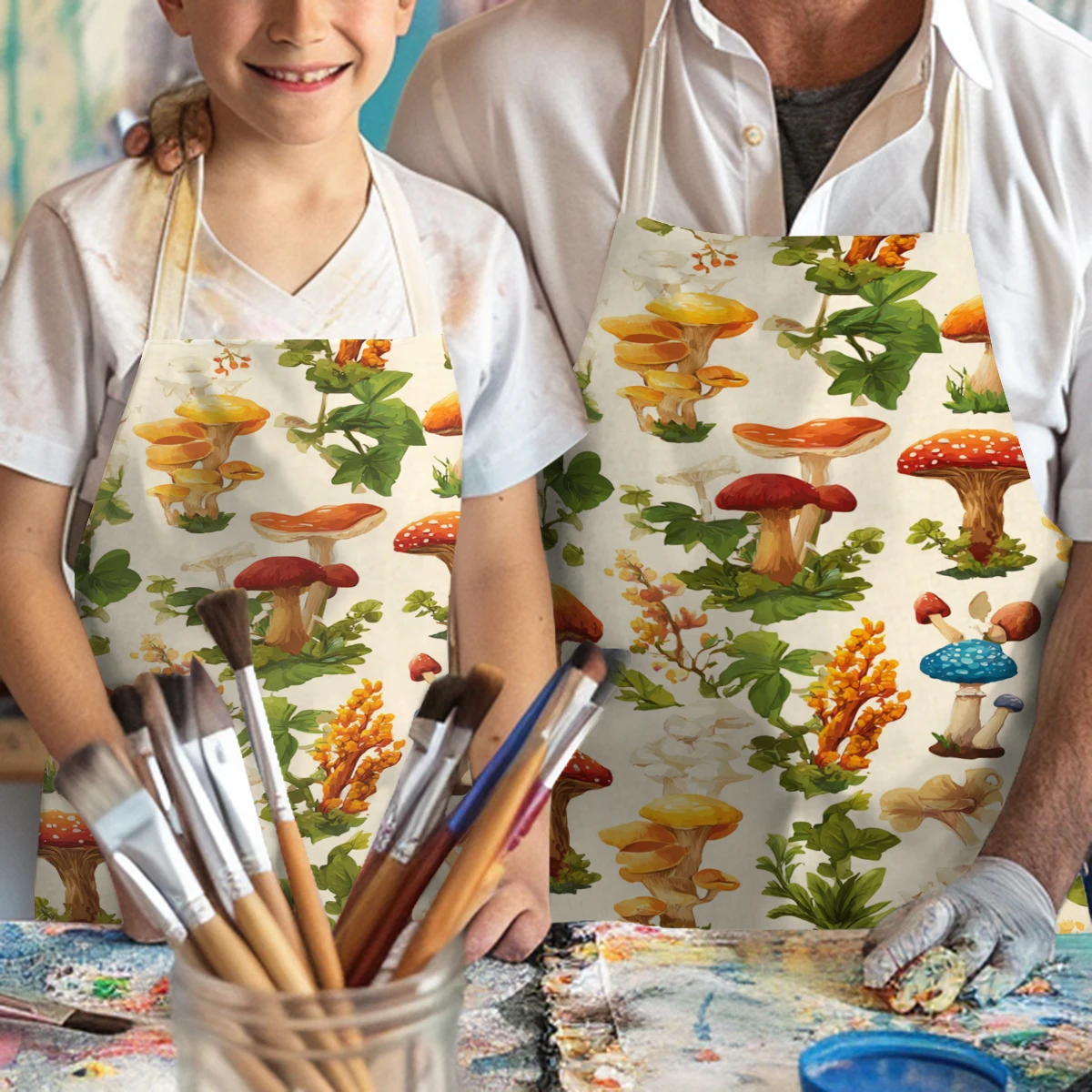 Vibrant Mushroom Pattern Polyester Apron - Stylist Cooking Baking Apron, Ideal for Art Painting & Daily Kitchen Use Aprons BIB
Vibrant Mushroom Pattern Polyester Apron - Stylist Cooking Baking Apron, Ideal for Art Painting & Daily Kitchen Use Aprons BIB