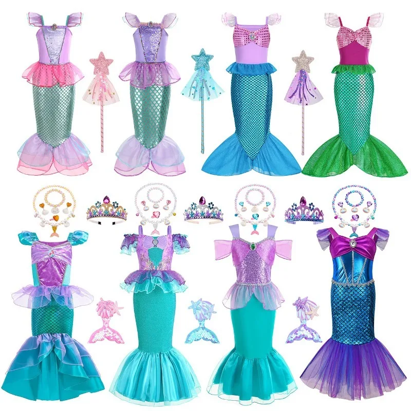 Mermaids Dress Princess Girls Luminous Colorful Small Flightless Sleeve Dresses Role Play Outfit for Halloween Carnival Party
Mermaids Dress Princess Girls Luminous Colorful Small Flightless Sleeve Dresses Role Play Outfit for Halloween Carnival Party
