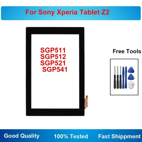 For Sony Tablet Z2 SGP511 SGP512 SGP521 SGP541 Touch Digitizer Screen Front Panel Glass Sensor