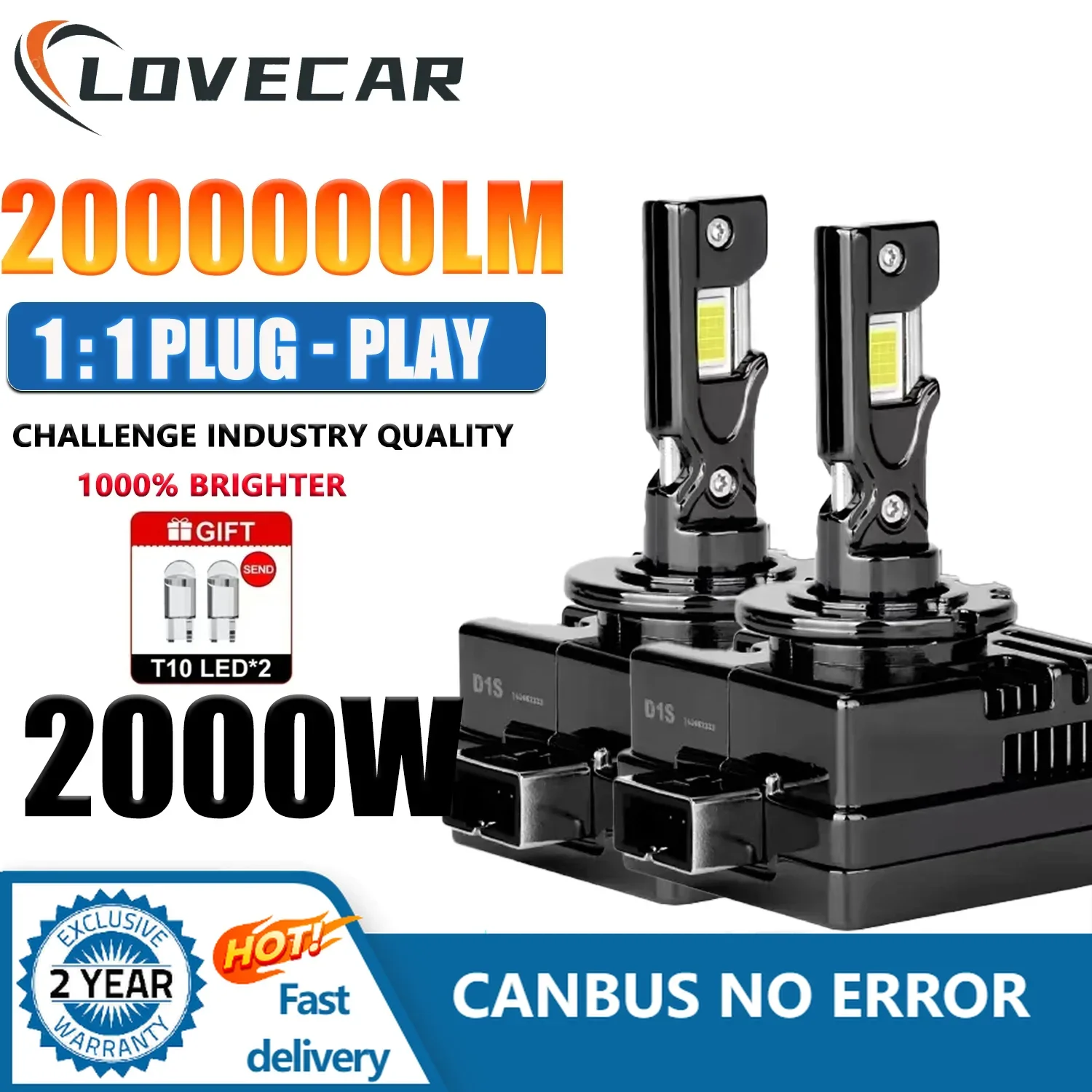 LOVECAR D2S D4S Car Headlights Bulb Auto Super Bright D Serie Bulb D1S D3S Plug and Play 6500K for BMW Automotive LED Bulb
LOVECAR D2S D4S Car Headlights Bulb Auto Super Bright D Serie Bulb D1S D3S Plug and Play 6500K for BMW Automotive LED Bulb