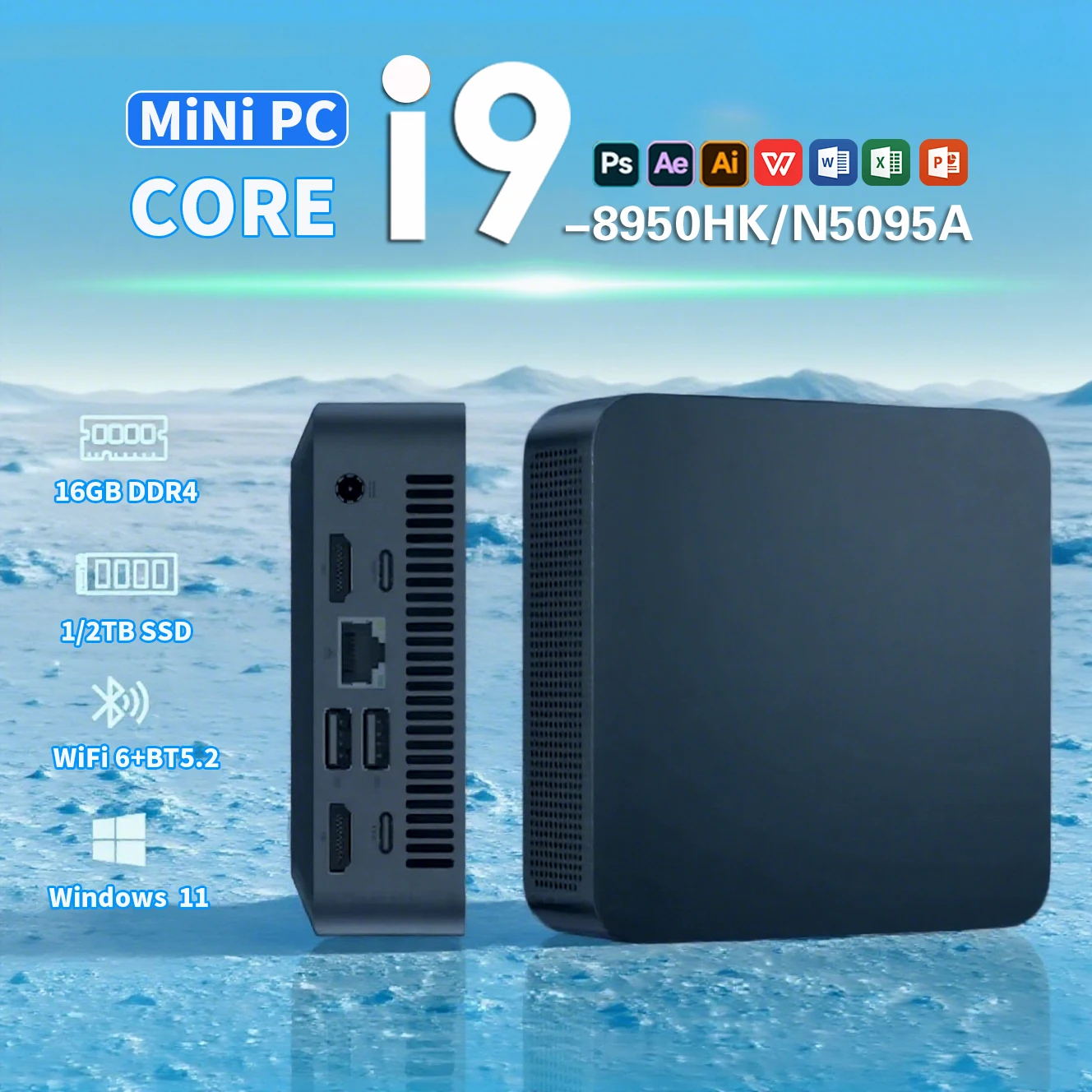 NEW Core i9 8950HK Portable Mini PC Computer Windows 11 16GB 1/2TB SSD Gaming Computer WiFi 6 USB office Mini Desktop PC
NEW Core i9 8950HK Portable Mini PC Computer Windows 11 16GB 1/2TB SSD Gaming Computer WiFi 6 USB office Mini Desktop PC