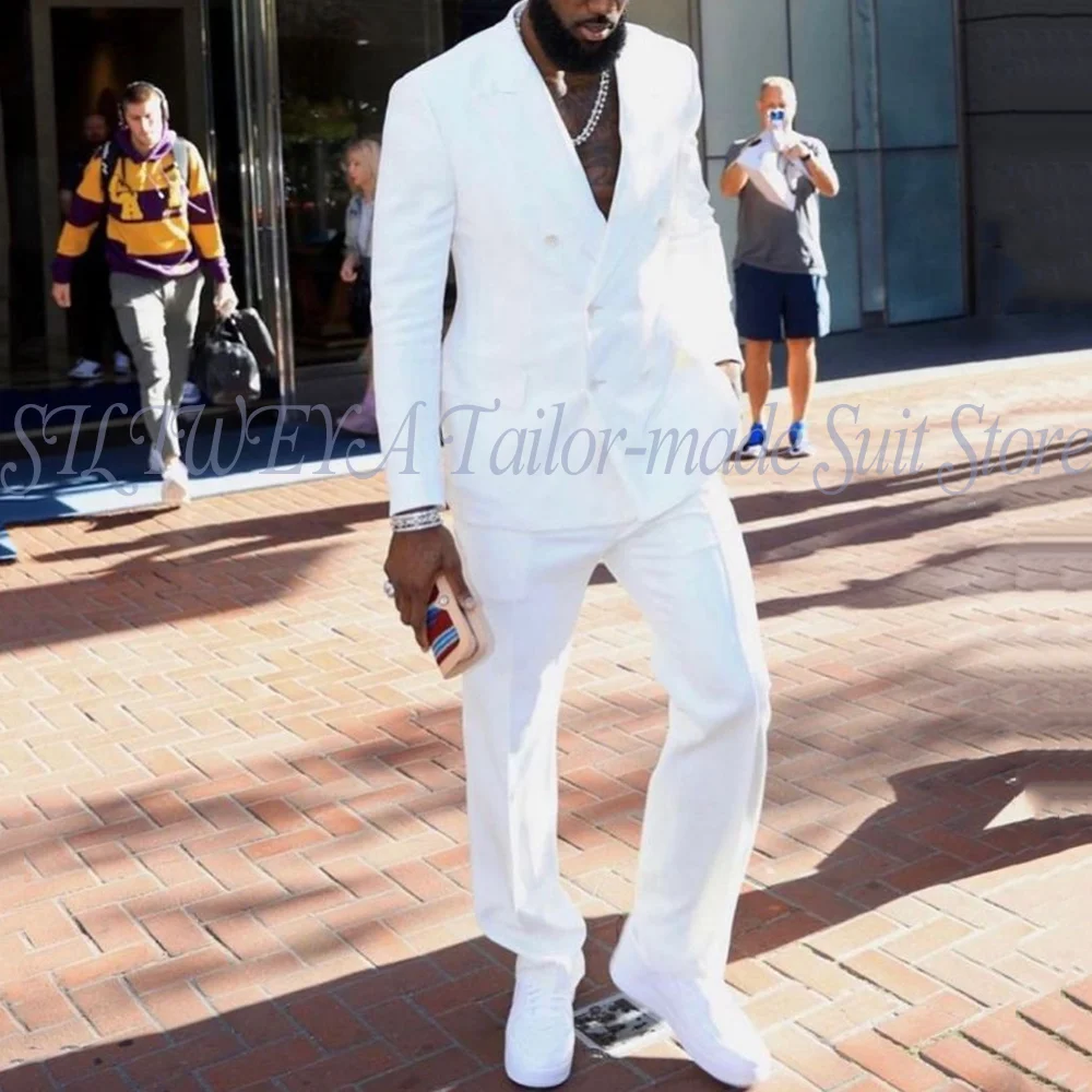 Men's Luxury White Double Breasted Blazer Suit Slim Fit Formal Wedding Prom Business Two Piece Outfit For Elegant Occasions
Men's Luxury White Double Breasted Blazer Suit Slim Fit Formal Wedding Prom Business Two Piece Outfit For Elegant Occasions