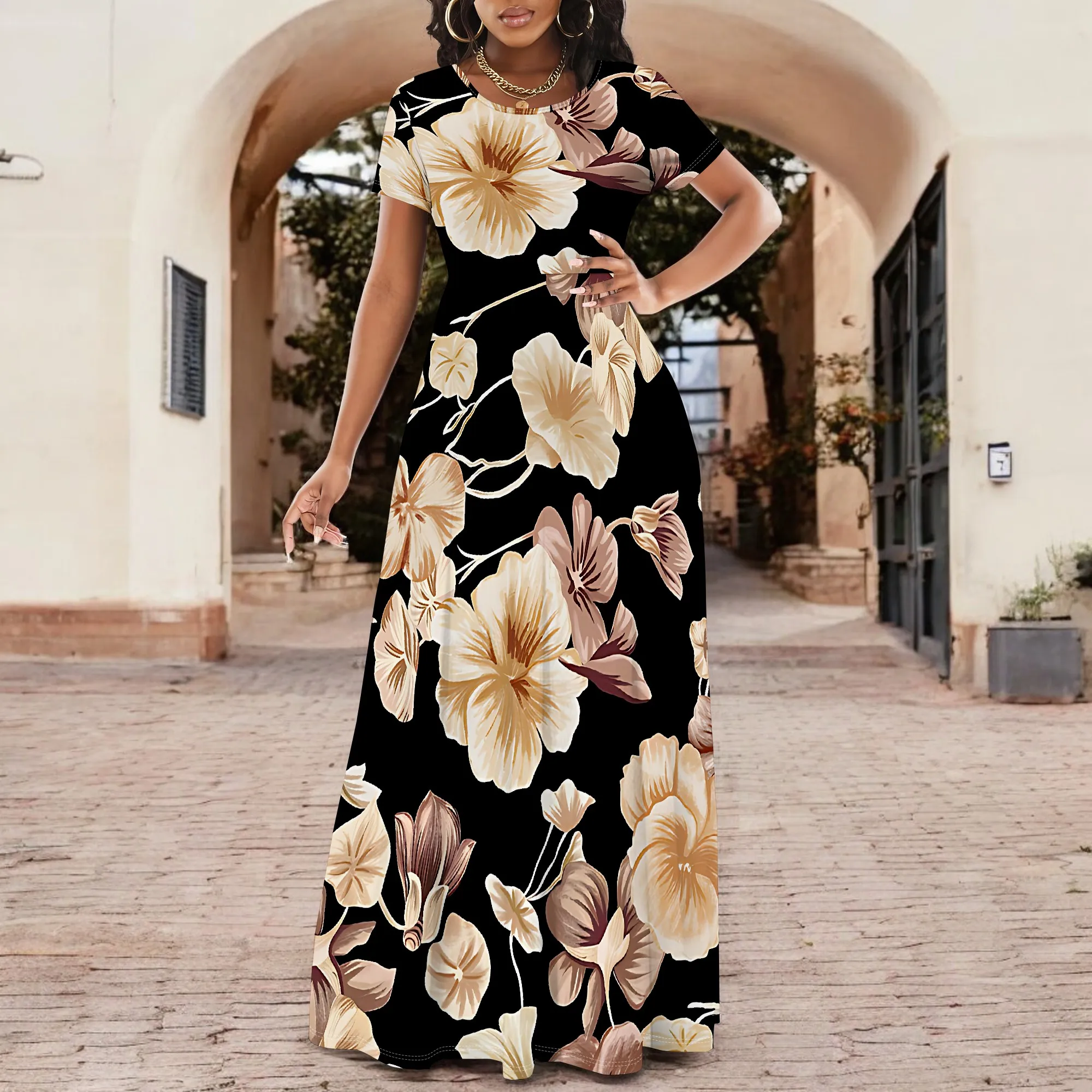 Women's Short Sleeve Sexy Neck Loose Boho Long Dress Fashion Printed Split Hem Club Party Casual Vacation Maxi Dress
Women's Short Sleeve Sexy Neck Loose Boho Long Dress Fashion Printed Split Hem Club Party Casual Vacation Maxi Dress