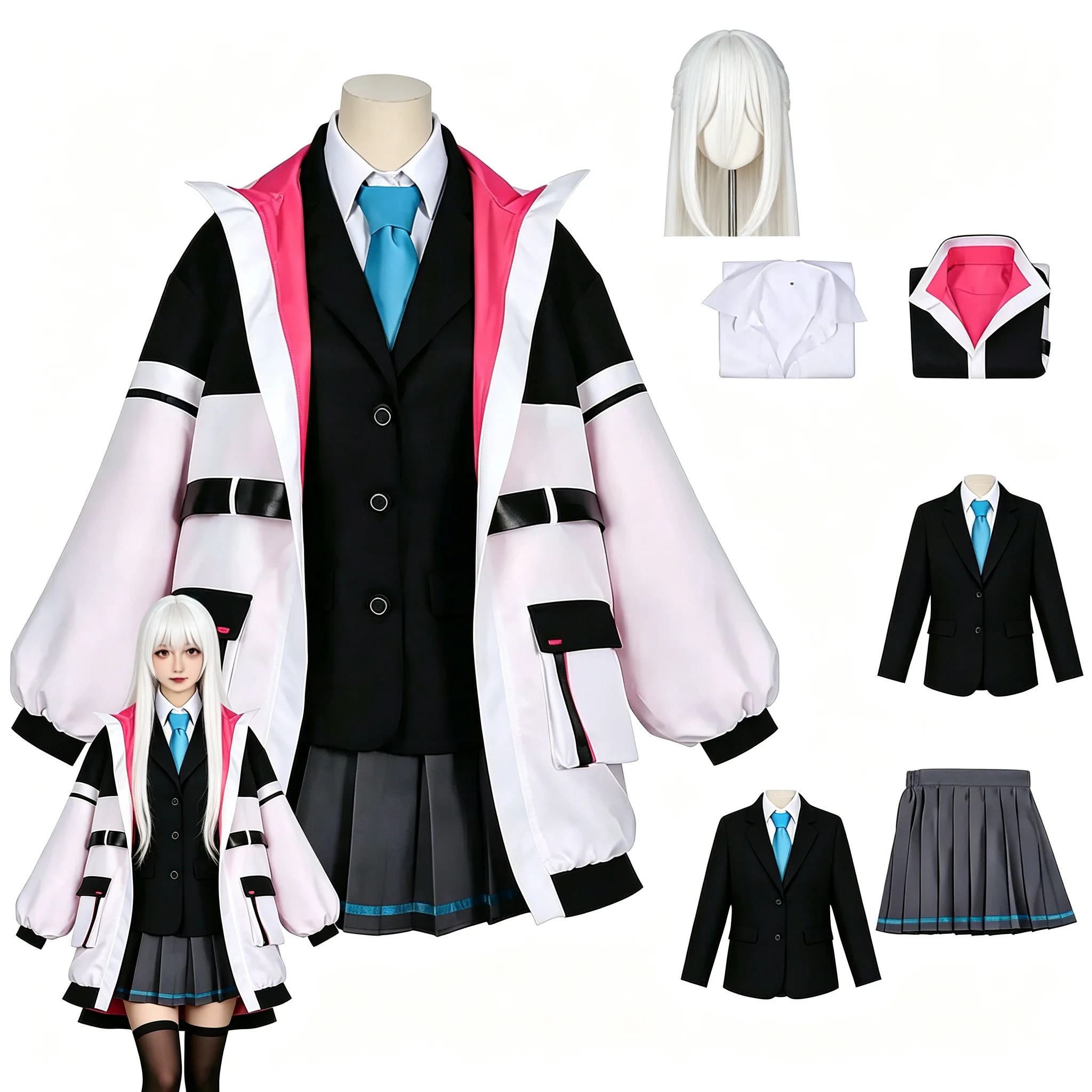 Blue Archive Cosplay Costume Set - Kei Cute Coat Blazer JK Skirt Sailor Uniform with Socks Tie Wig for Game Comic Con
Blue Archive Cosplay Costume Set - Kei Cute Coat Blazer JK Skirt Sailor Uniform with Socks Tie Wig for Game Comic Con