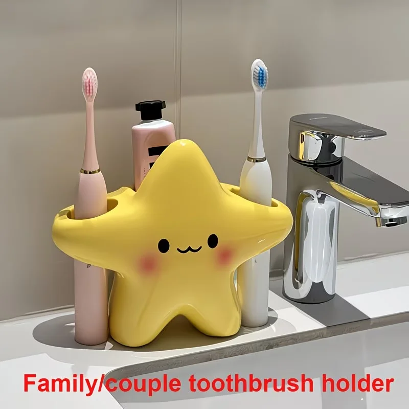 1 cute star-shaped toothbrush holder with a cute face - an independent space-saving plastic bathroom storage box
1 cute star-shaped toothbrush holder with a cute face - an independent space-saving plastic bathroom storage box